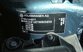 Volkswagen valmistenumero